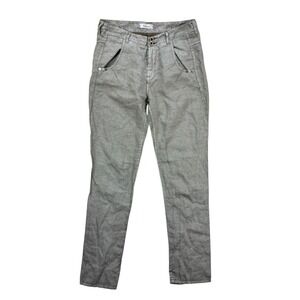 Kosmika Pants Linen Women's Size M Gray Italy Made High Rise Casual Summer